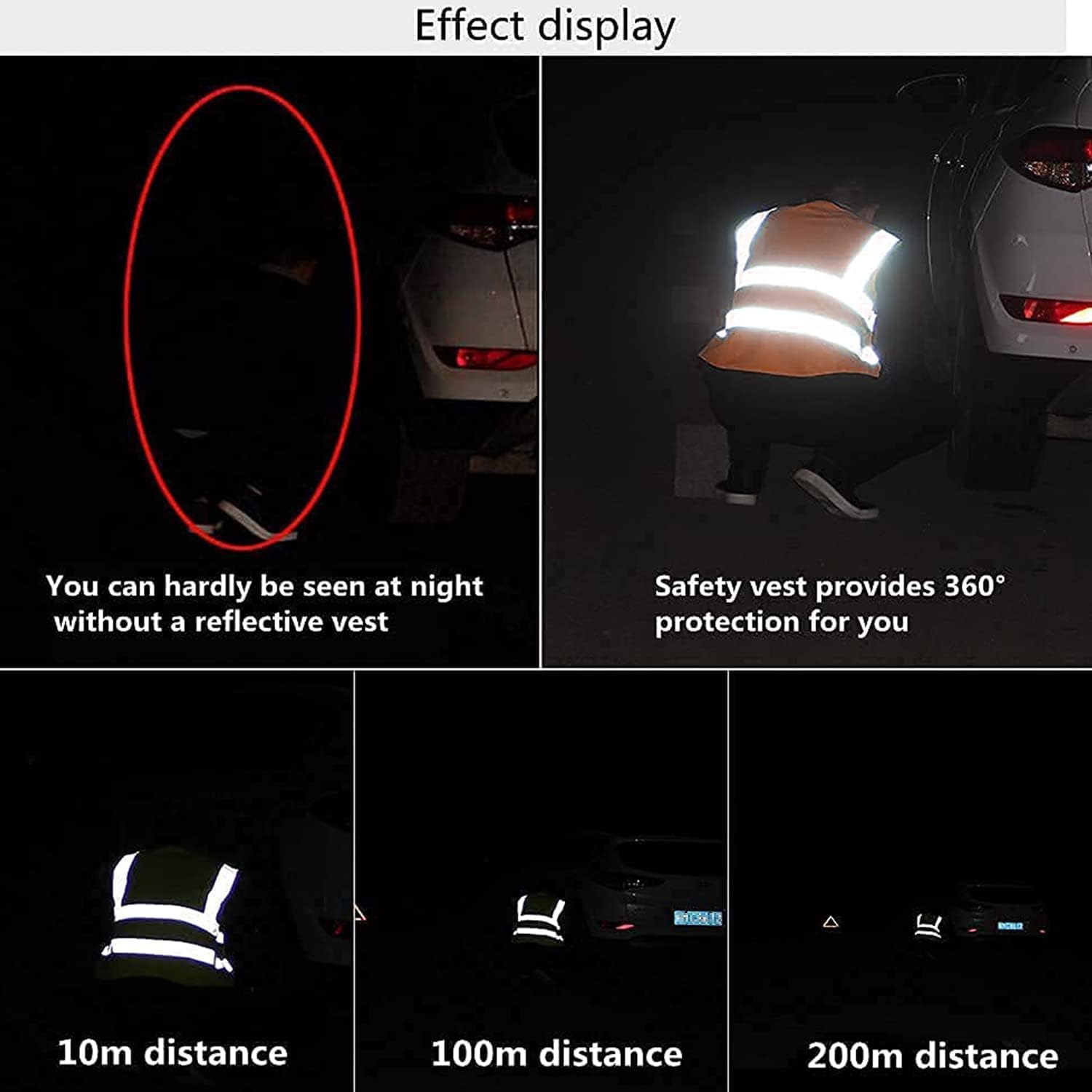 Hi Vis Vests for Women Men High Visibility Reflective Safety Security Vest with Pockets Zipper Front Meets ANSI/ISEA Standards（3X-Large,Orange(mesh))