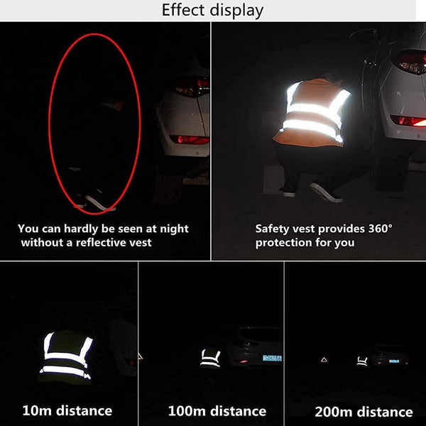 Hi Vis Vests for Women Men High Visibility Reflective Safety Security Vest with Pockets Zipper Front Meets ANSI/ISEA Standards（3X-Large,Orange(mesh))