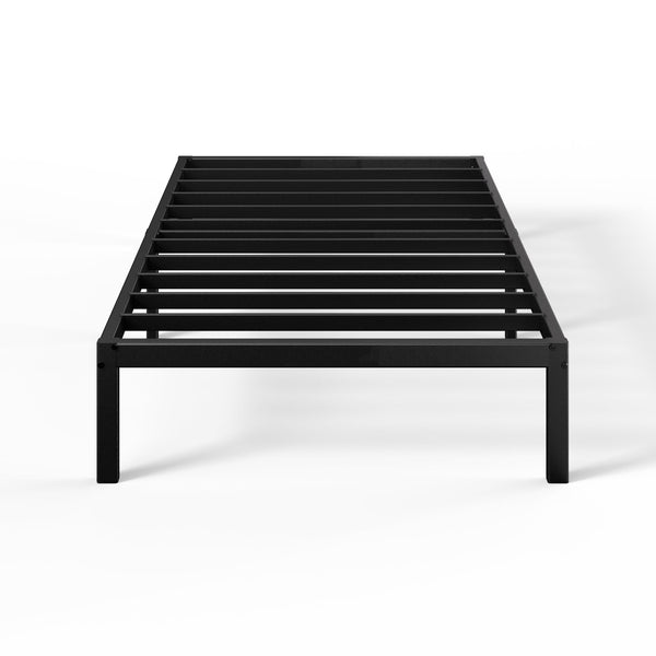 Zinus Elias Double Bed frame - Bed 135 x 190 cm - 36cm Height - Metal Bed frame with underbed storage and steel slat support - Black