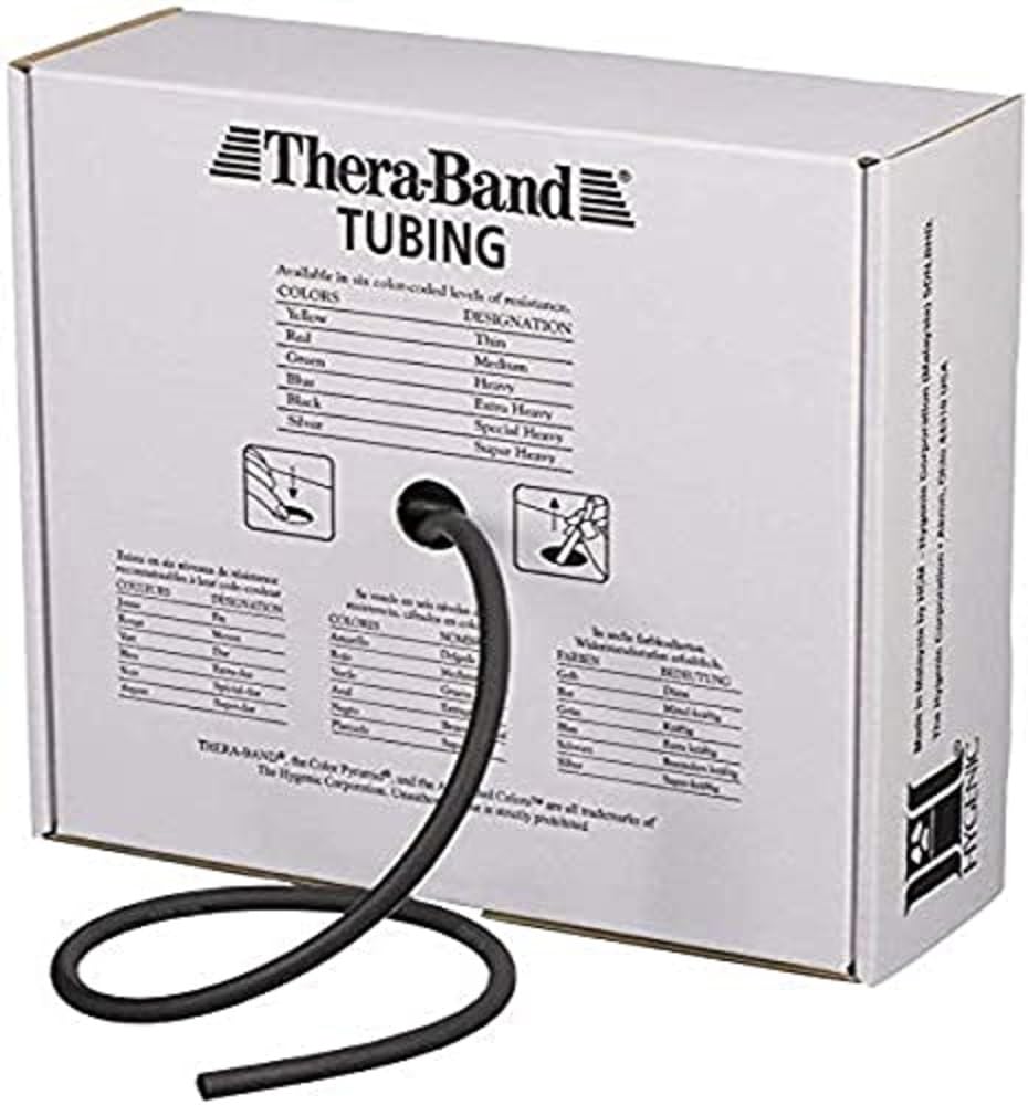 Theraband Latex Resistance Tube for Pilates, Home Gym, Rehab, Professional Physical Therapy, & Fitness Equipment, Resistance Training, Elastic Band,