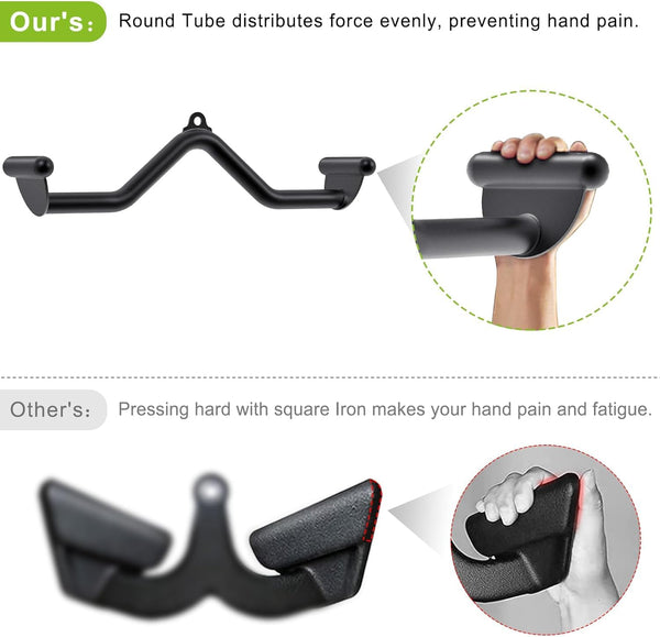 SELEWARE Multi-Grip Pull Down Bar, 32", Alloy Steel, Ergonomic Grip, Versatile Cable Machine Attachment for Home Gym Muscle Training