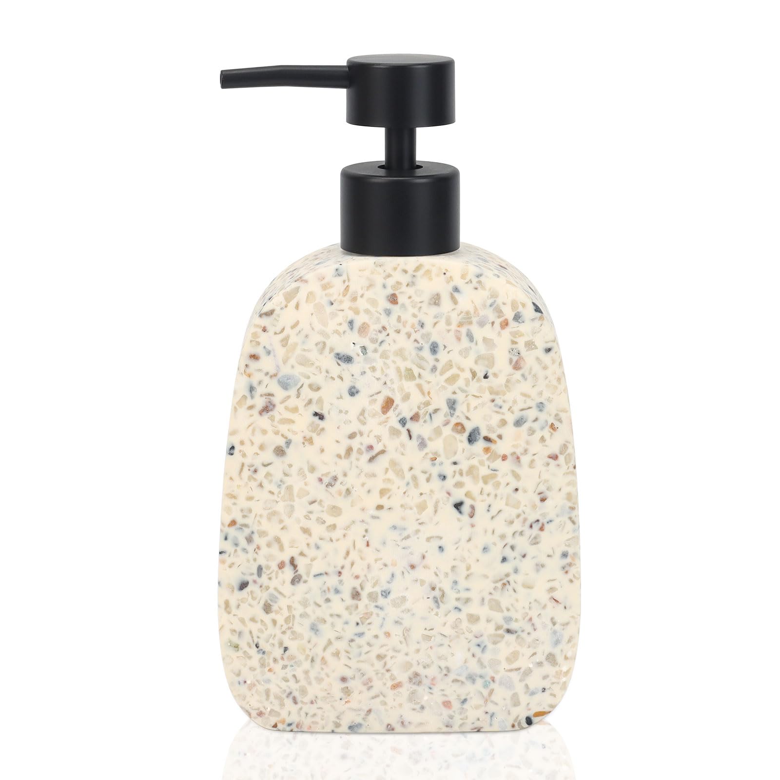 Asashizen Classic Terrazzo Retro Resin Soap Dispenser Bathroom, Easy to Fill and Clean, for Kitchen Sink, Refillable Shampoo and Conditioner Bottles