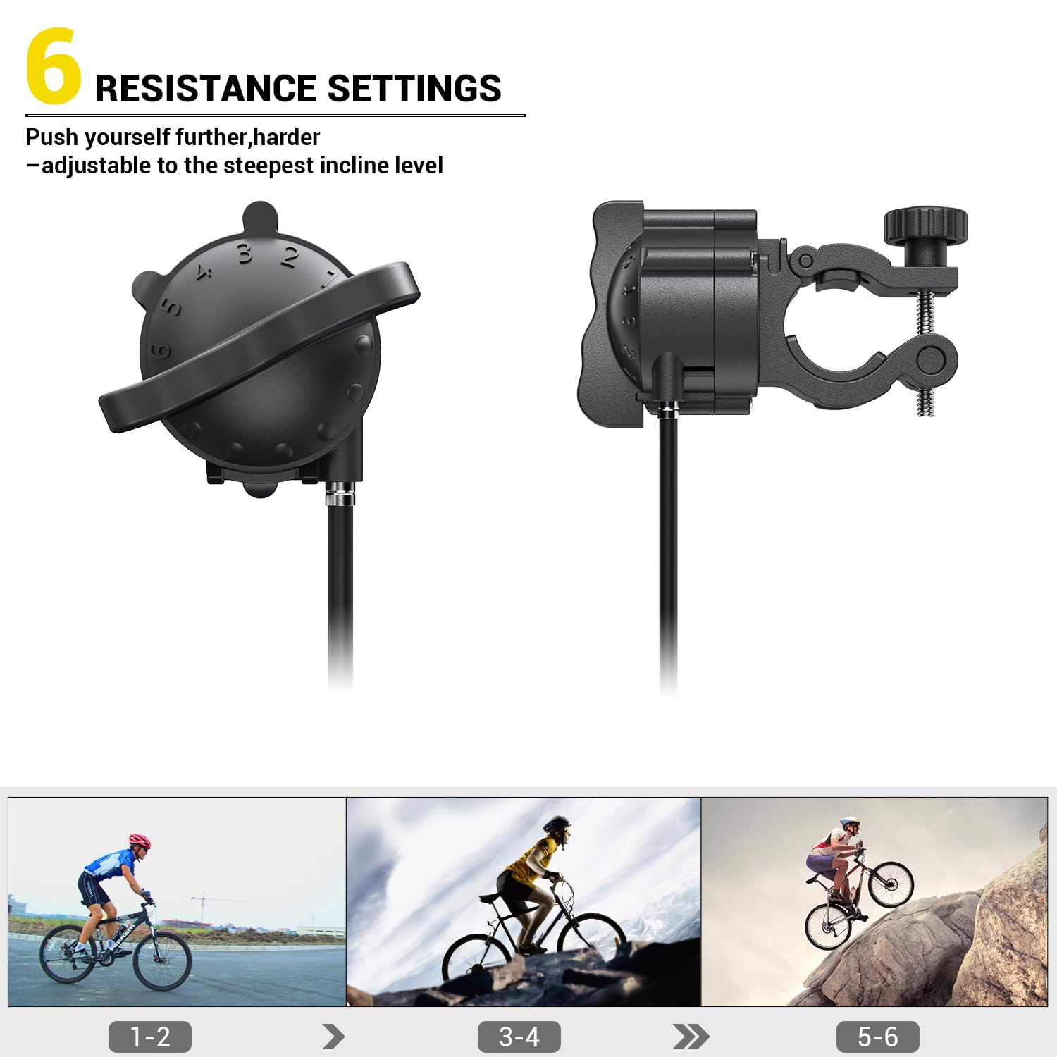 Sportneer Turbo Trainer, Bike Trainer with 6 Resistance Settings for Indoor Bike Trainer Stand Steel Bicycle Exercise Magnetic Stand with Noise