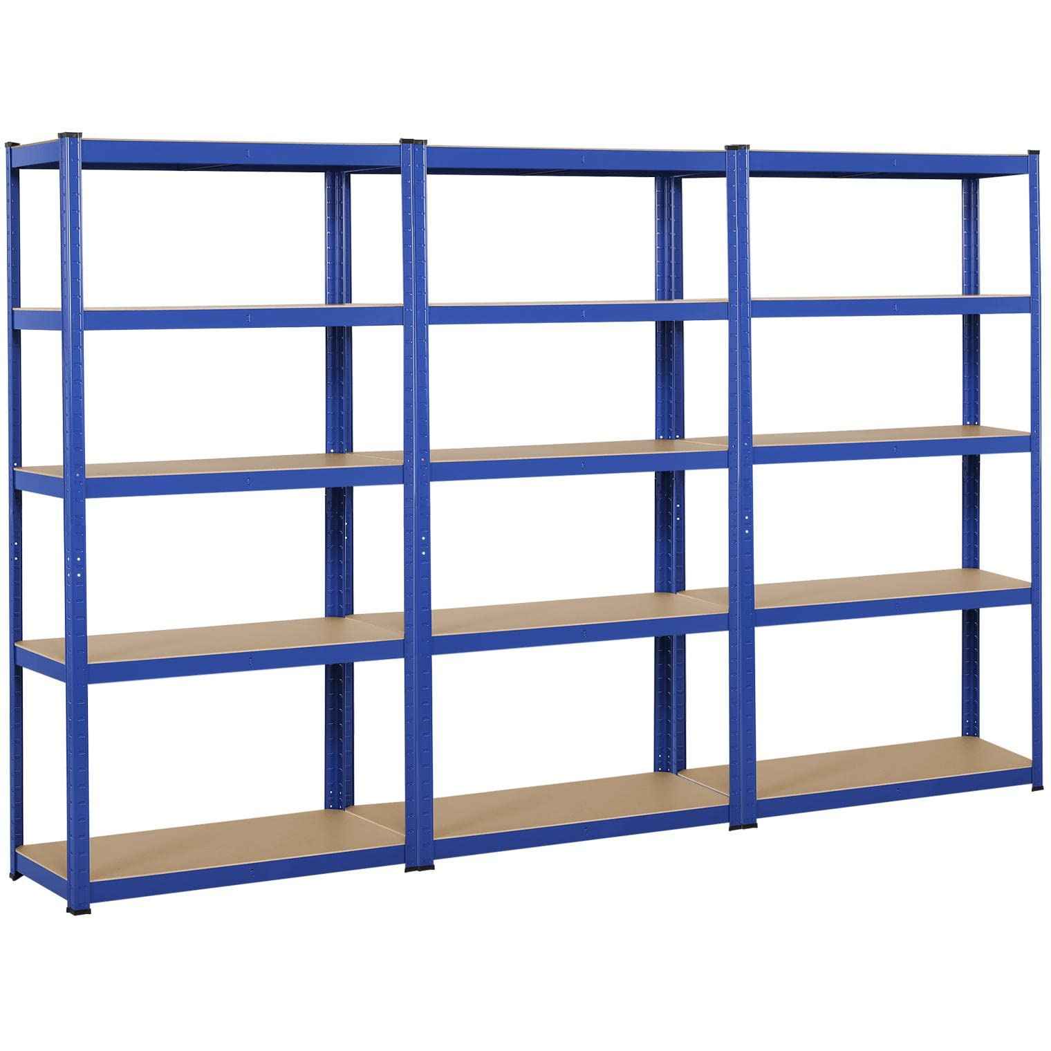 Yaheetech Garage Shelving Units - 5 Tier Heavy Duty Rack for Storage Metal Utility Shelves,180cm x 90cm x 40cm,175KG Per Shelf,Blue
