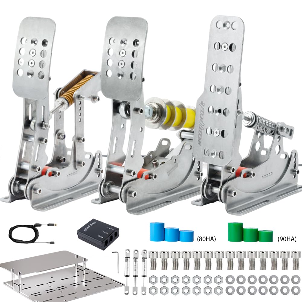 Simjack UT Sim Racing Pedals 200KG Load Cell Brake Pedal PC Racing Simulator Pedals Pressure Sensor HE Hydraulic Pedal (UT-P3-H3)