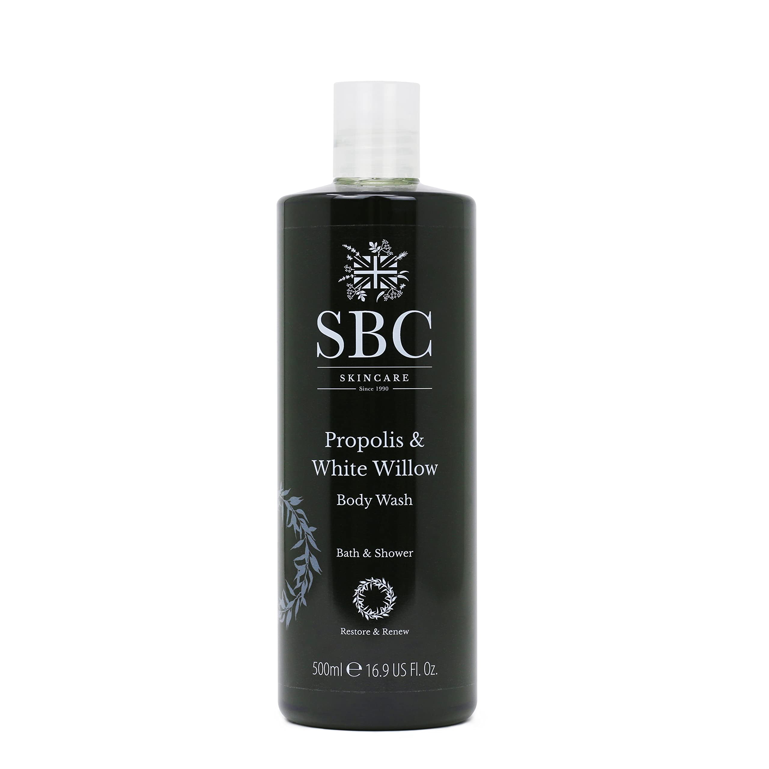 SBC Skincare Propolis & White Willow Body Wash 500ml - Shower Gel and Bubble Bath for Breakout-Prone Skin