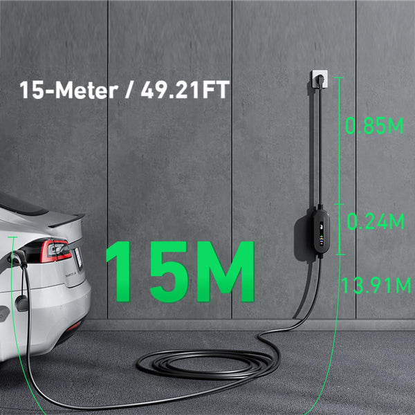 EVJUICION EV Charger Cable Type 2 to 3 Pin Plug 6M, Max. 2.3kW Portable Electric Car Charger, 10A Type 2 Charging Cable 3 Pin IP67/IP65, with LED Indicators&Carry Bag, for EVs and PHEVs (Black)