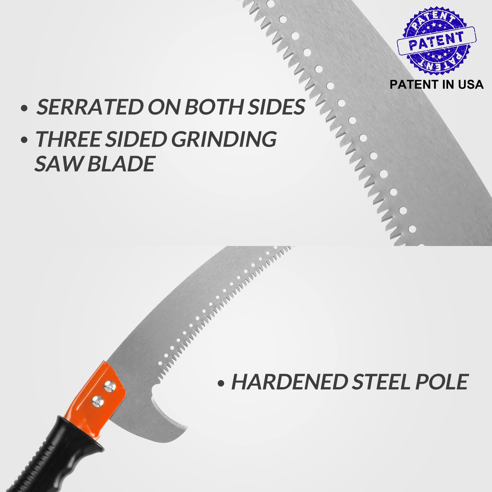 Walensee Pole Saws for Tree Trimming 235cm Lightweight Manual Stainless Steel Extension High Pole Pruning Pole Saw with Blade for Trimmer Branches