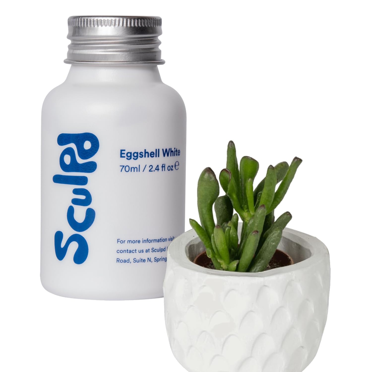 Sculpd Eggshell White Thick Acrylic Paint White Base Coat - Non Toxic Paint for Wood, Air Dry Clay, Pottery, Canvas, Hobby, Craft, Fabric, Rocks -