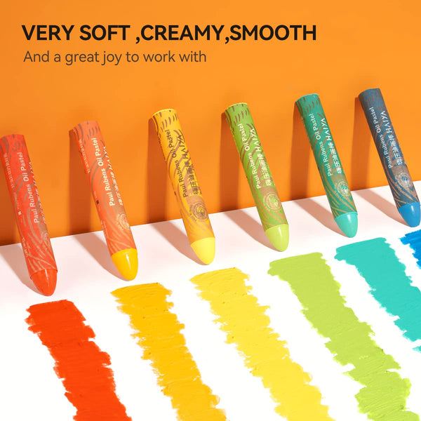 Paul Rubens Oil Pastels, 72 Colors HaiYa Artist Soft Oil Pastels Vibrant and Creamy, Art Supplies for Artists, Beginners, Students, Art Painting