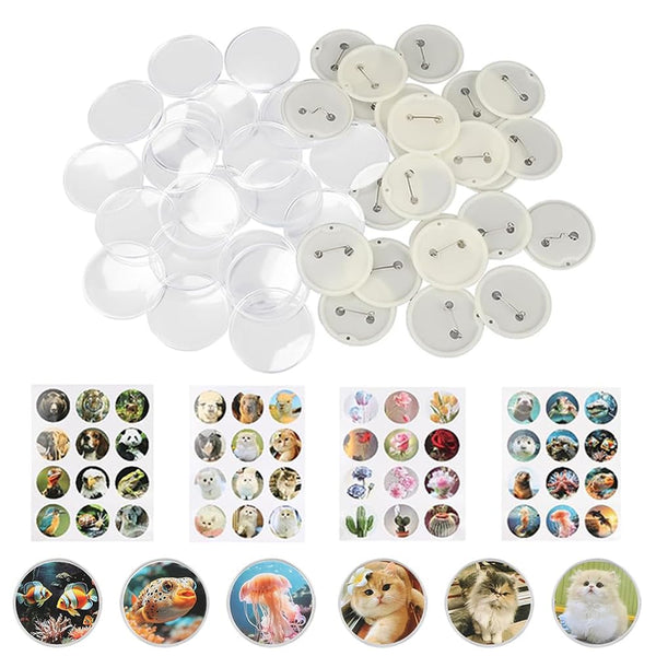 Lotvic 48 Pcs 55mm Button Badges Set