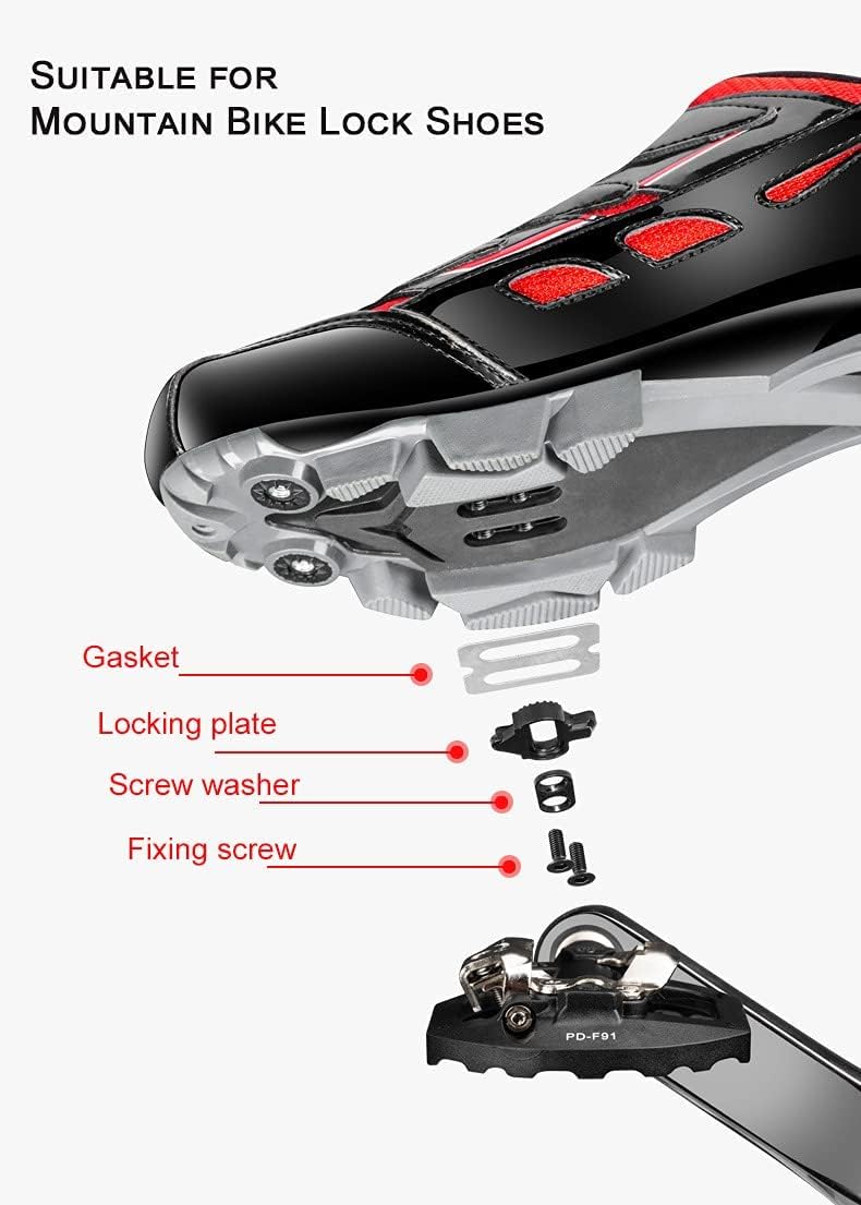 MTB Pedals Dual Platform with Cleats - Compatible with Shimano SPD Cleats, 3 Sealed Bearing Lightweight Nylon Fiber Bicycle Pedal for Gravel, BMX,