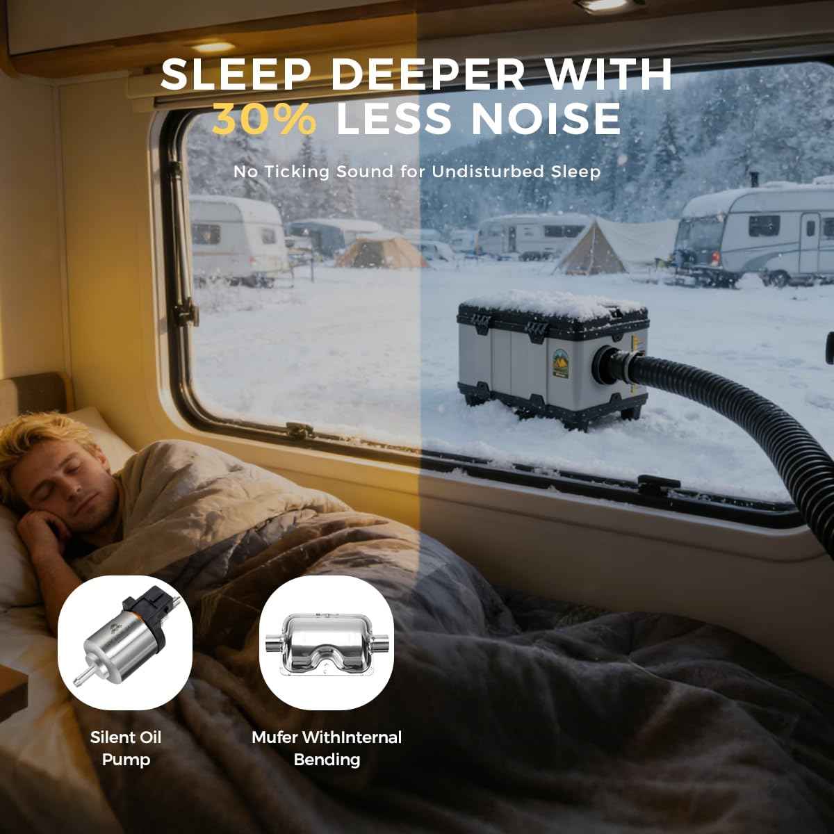 8KW TB10 Toolbox Diesel Air Heater, AC 240V DC12V 24V Night Parking Heater, w/ 5500m Adaptive Plateau, Auto Start - Stop, Ventilation Mode, LCD Panel & APP control, for Campervan Car Trucks RV Trailer