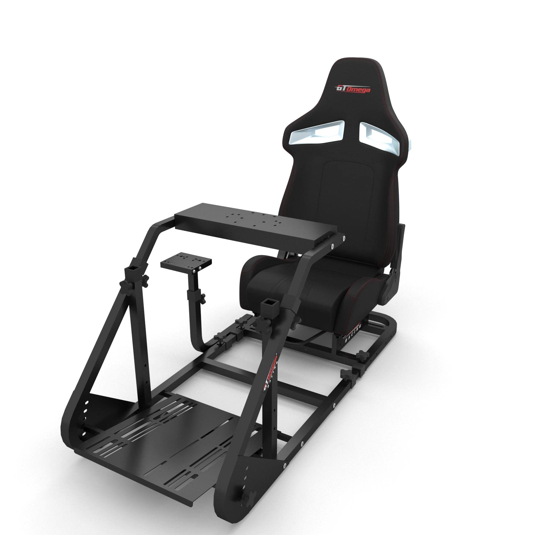 GT Omega ART Racing Simulator Cockpit RS9 Gaming Console Seat for Thrustmaster T300RS Steering Wheel Pedals & TH8A, TH8RS Shifter TX Ferrari 458 Italia PS4 Xbox, with Stand & Reclinable Chair Rails