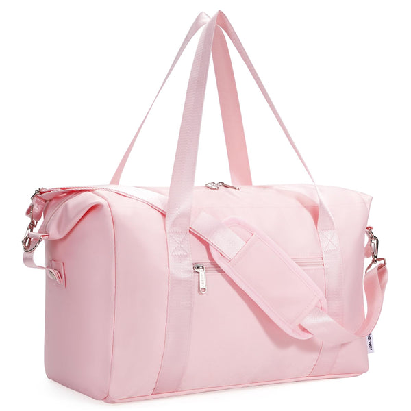 Narwey for Ryanair Cabin Bag 40x20x25 Underseat Ryan Air Bag Foladble Travel Duffel Hospital Carry on Hand Luggage Holdall Weekend Overnight Bag for Women and Men 20L (Beige with Green Straps)