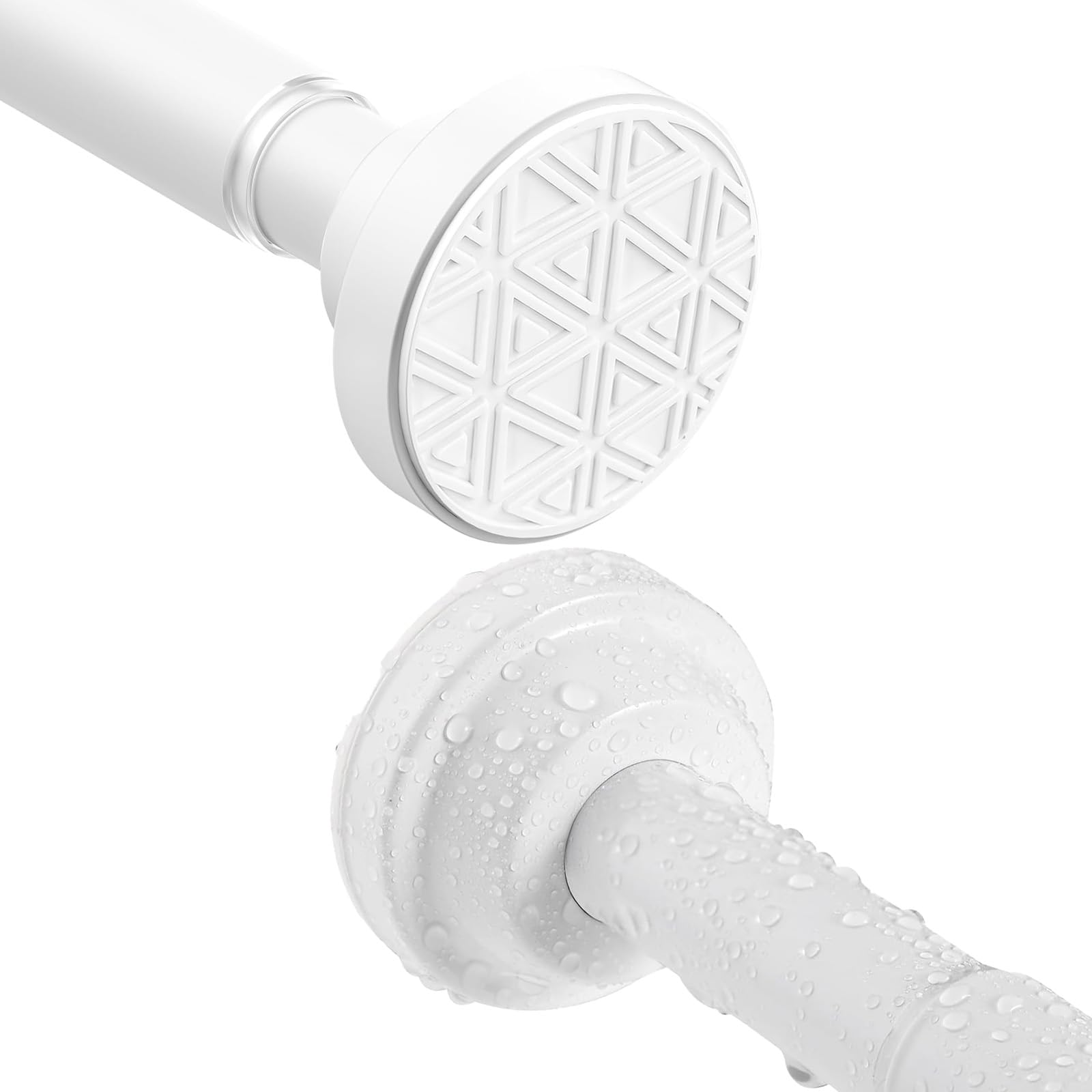 Upgraded 48-200cm Extendable Shower Curtain Pole Splice Mounting, 304 Stainless Steel No Drill Tension Rod, Non-Slip, Never Rust & Collapse for Bath,