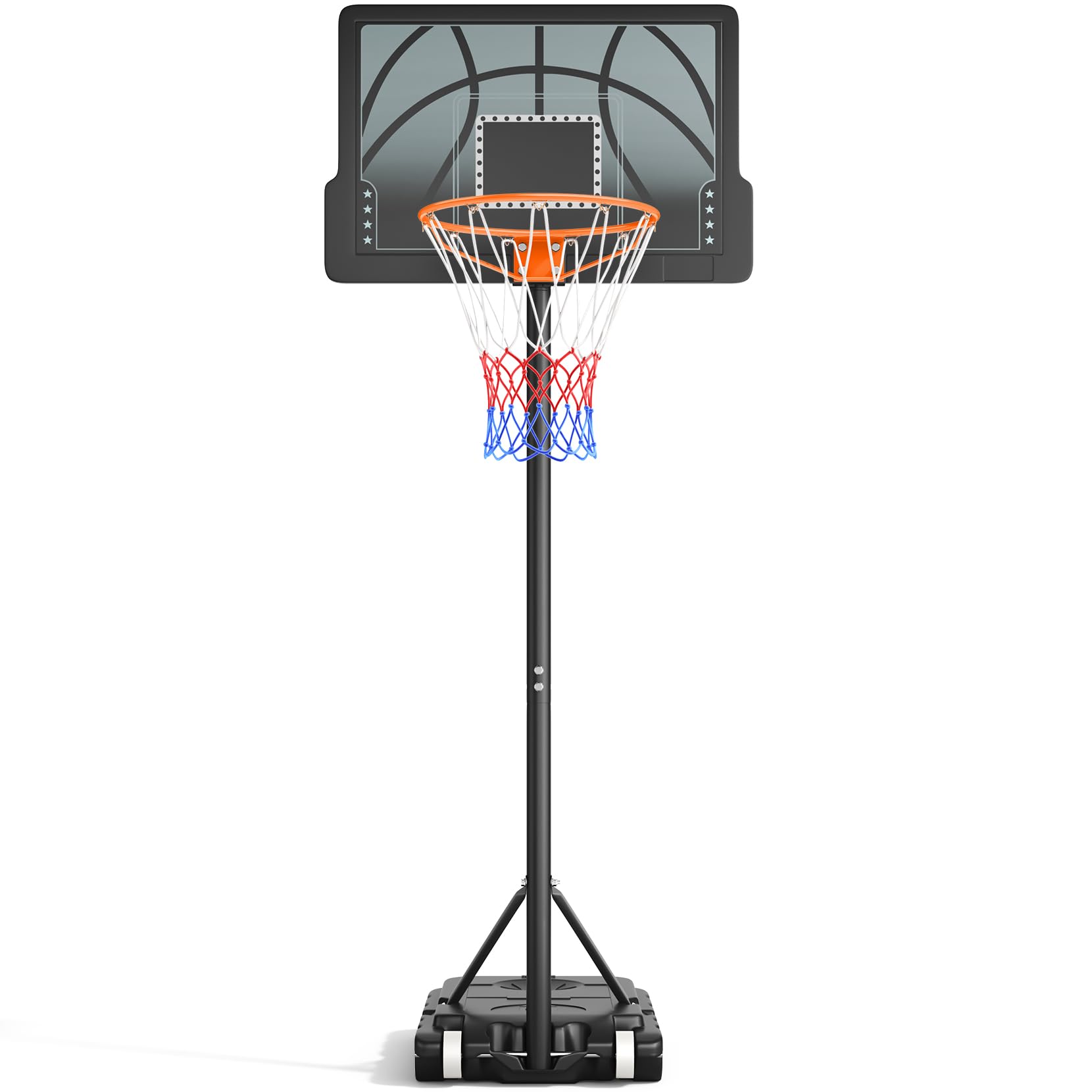 Basketball Hoop Outdoor, Yohood Basketball Hoop and Stand Portable Adjustable Height Net Set System on Wheels Sturdy Backboard for Game Park Garden Indoor