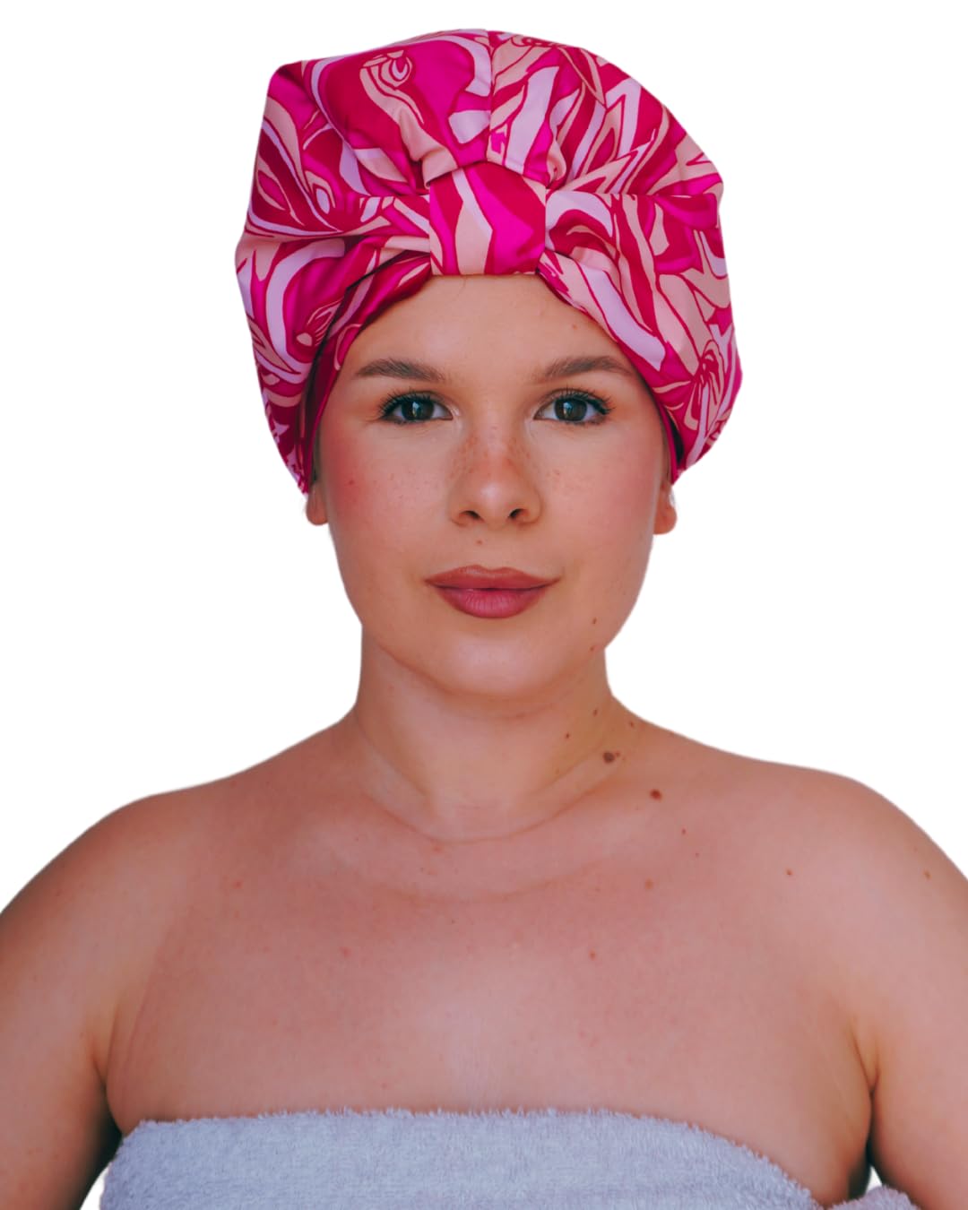 OFFTOPIC Waterproof Shower Cap with 100% Silk Inner Protect Your Hair While You Wash and Maintain Your Hairstyle, Suitable for All Hair Types and