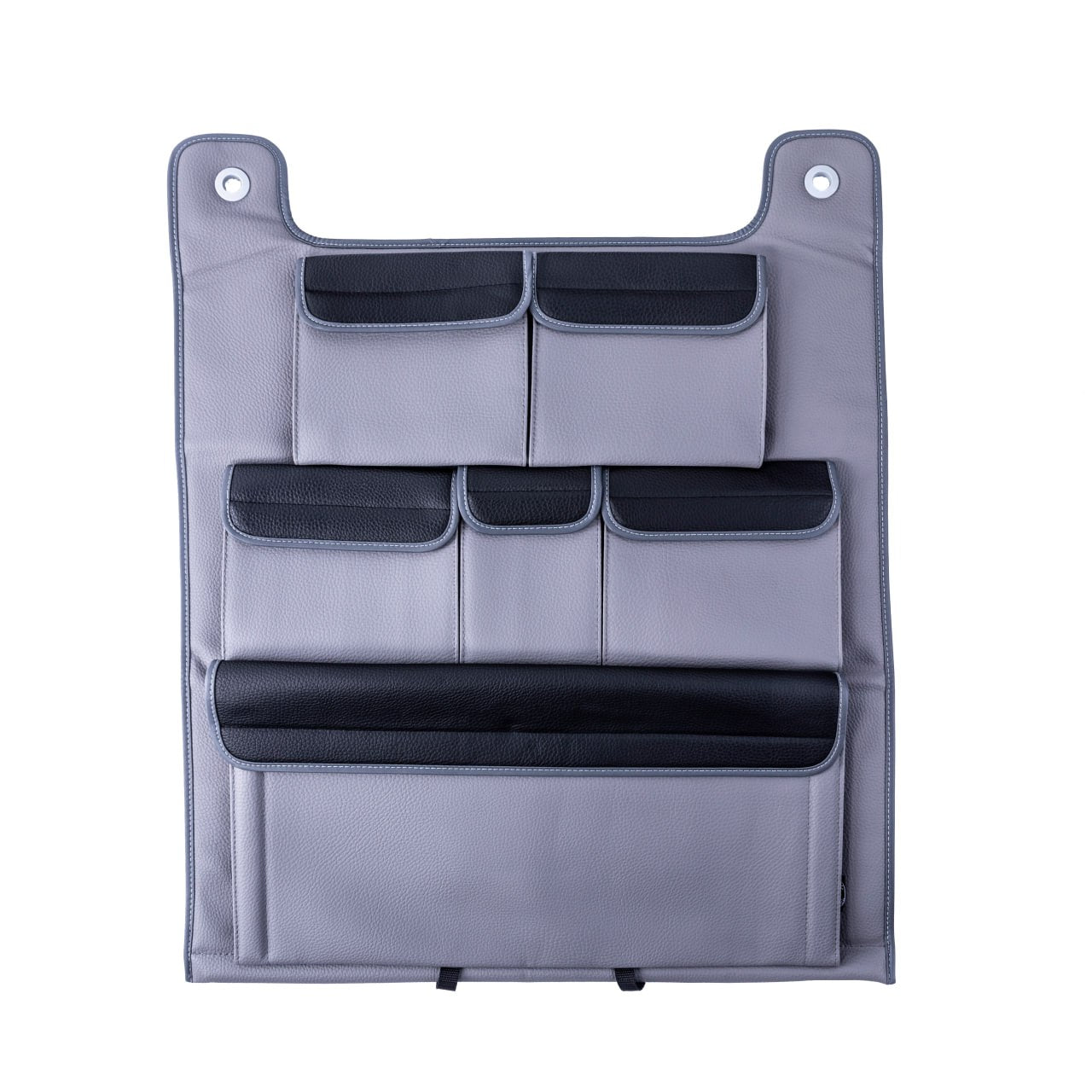 For VW T5 / T5.1 Transporter Double Back Seat Organiser (Grey with Black Lids)