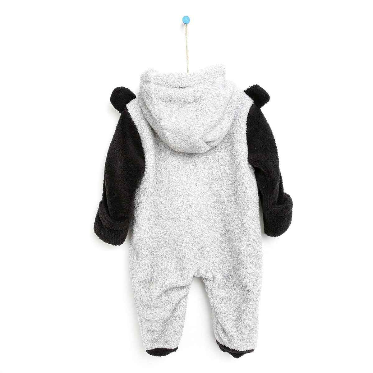 Midimod Newborn Cute Bears Welsoft Footed Jumpsuit - Grey