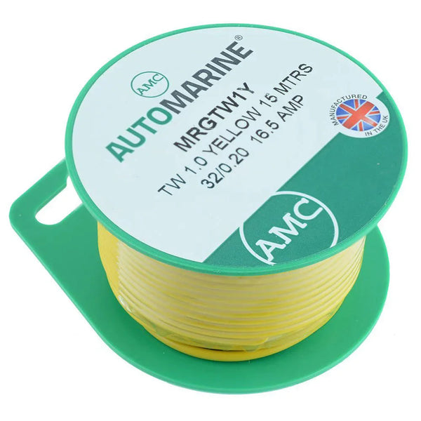 AMC Thin Thin Thin 1 mm² Yellow Thin-Wall Cable - 15 m Mini R | 4Boats