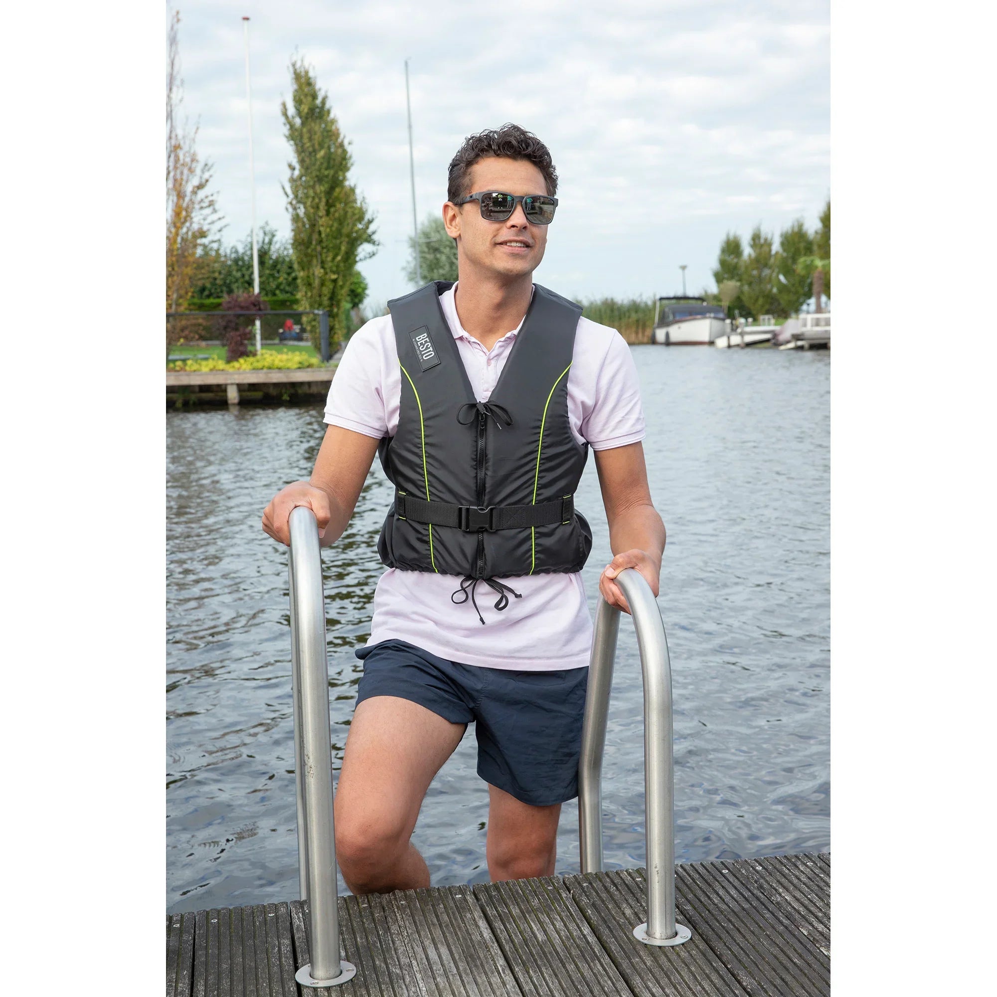 Besto Dinghy Dinghy Dinghy Zipper 50N All Black/Yellow Stripi | 4Boats