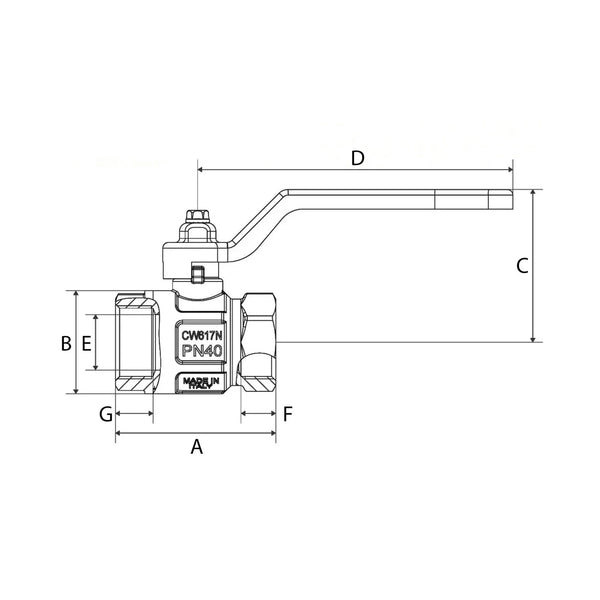 BlueGee Nickel 1 in Female/Female Lever Ball Valve | 4Boats