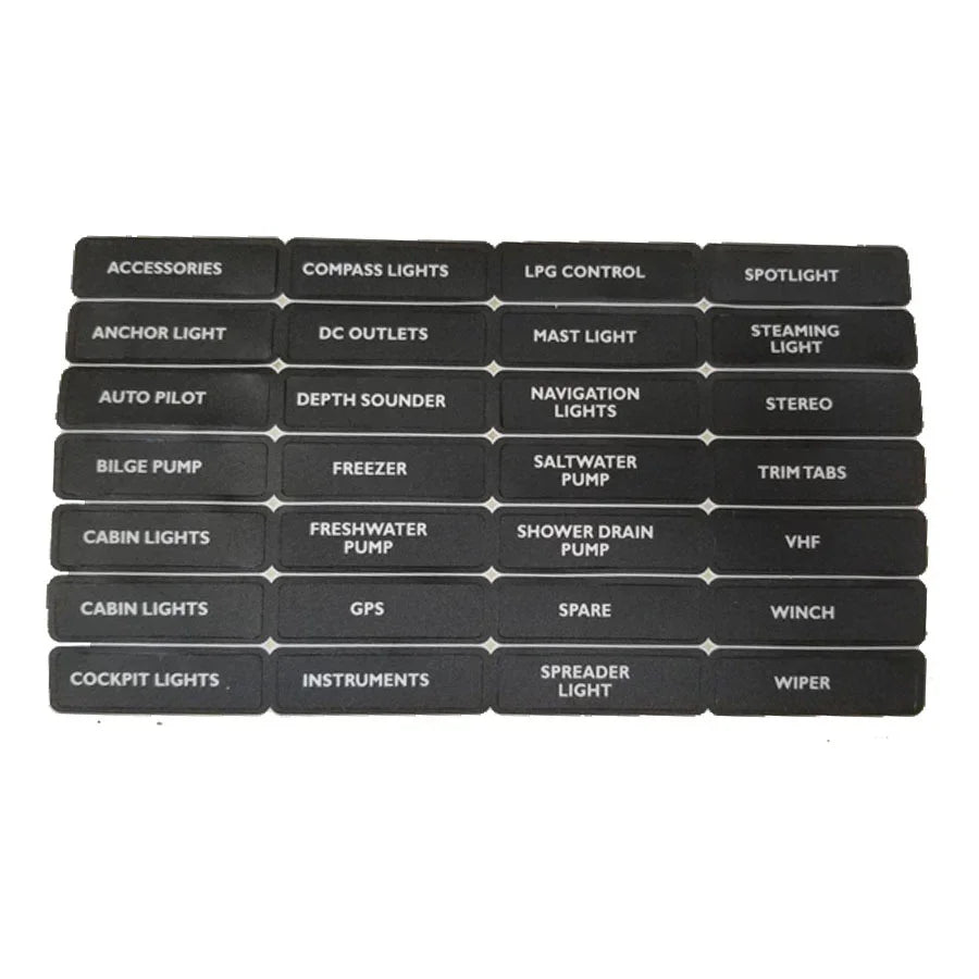 BEP Label Label Label Set 4 — AFT Lights Panel Labels (Pack o | 4Boats