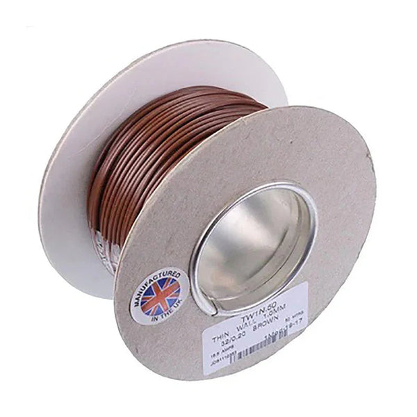 1 mm Thin Wall 32/0.2 mm Cable 50 m Brown | 4Boats
