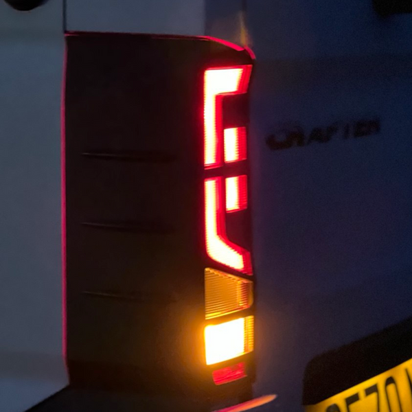 For MAN TGE Rear Light Guards - Gloss Black Protection (2018+)