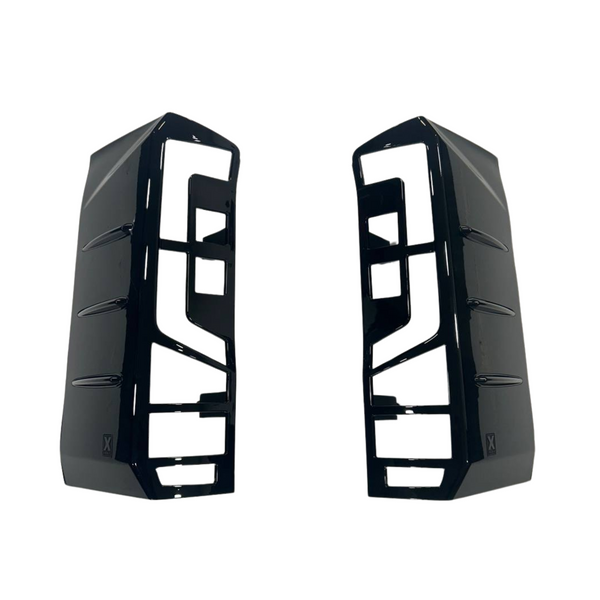 For MAN TGE Rear Light Guards - Gloss Black Protection (2018+)