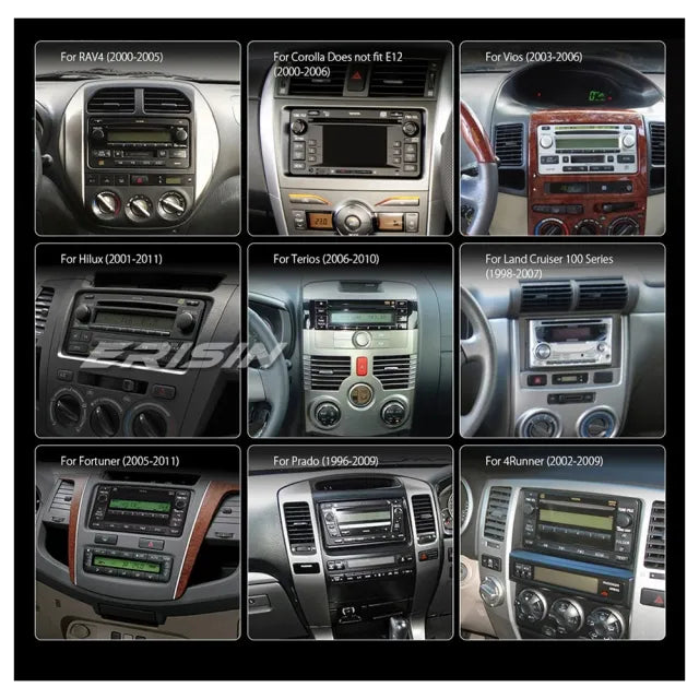 ES8512C 8-Core Android 13 Car Stereo Head Unit for TOYOTA COROLLA EX RAV4 VIOS HILUX DAB+ DSP Bluetooth Wireless CarPlay Bluetooth 5.0 OBD2