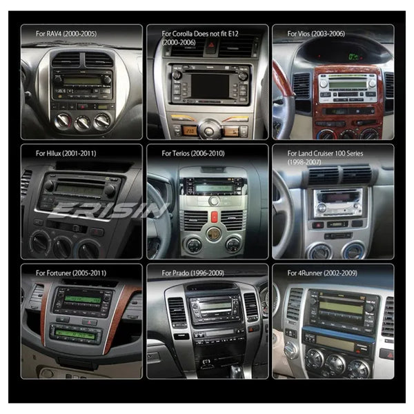 ES8512C 8-Core Android 13 Car Stereo Head Unit for TOYOTA COROLLA EX RAV4 VIOS HILUX DAB+ DSP Bluetooth Wireless CarPlay Bluetooth 5.0 OBD2