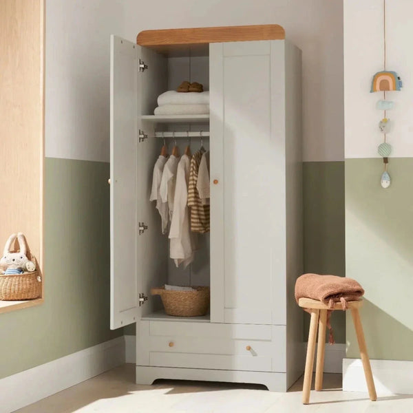 Tutti Bambini Rio Wardrobe - Dove Grey/Honey Oak