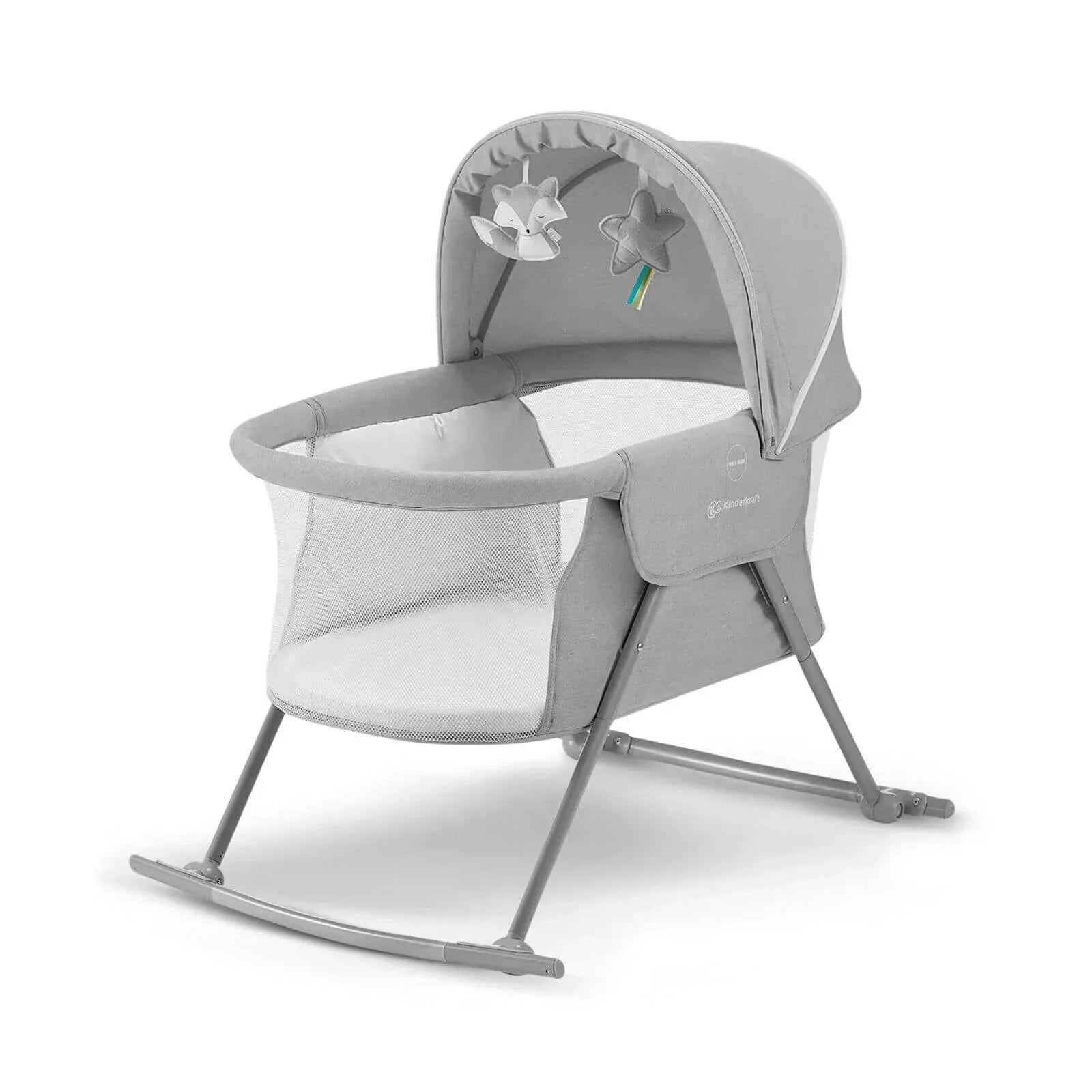 Kinderkraft Lovi 3 in 1 Baby Crib - Grey