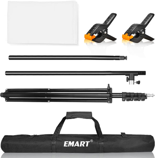 White Photography Backdrop 1.5x2m with T-Stand 1.5x2.6m Studio Kit EMART