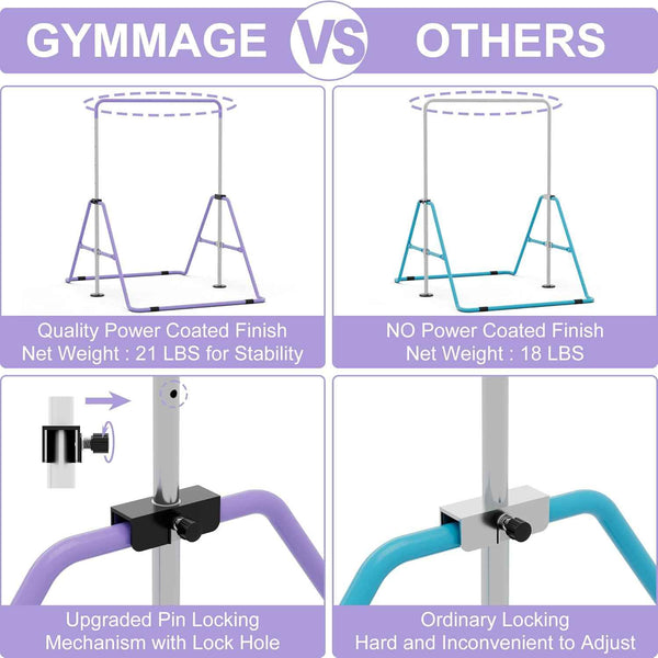 Adjustable Junior Kip Bar Gymnastics Training Equipment for Home GYMMAGE