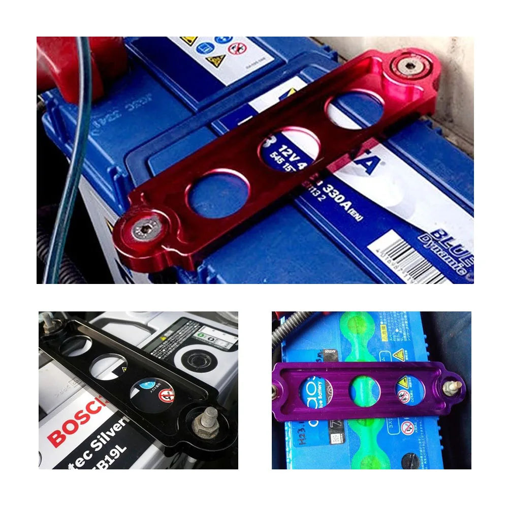 JDM Styling Car Battery Tie Down Mount Hold Bracket Lock Anodized Battery Fasten Brace Lock For Honda Civic/CRX 88-00 BTD001