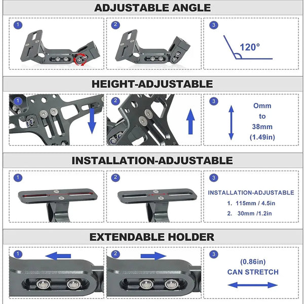 Universal Motorcycle License Plate Holder Number Plate Holder With Turn Signal Lights For Yamaha MT07 Kawasaki Z800 Honda BMW