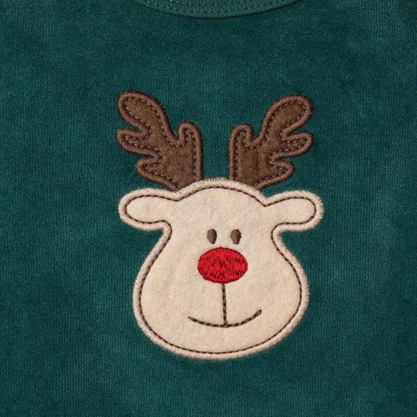HelloBaby Boys Long Sleeve Bodysuit Christmas with Poppers Crew Neck Long Sleeve - Green