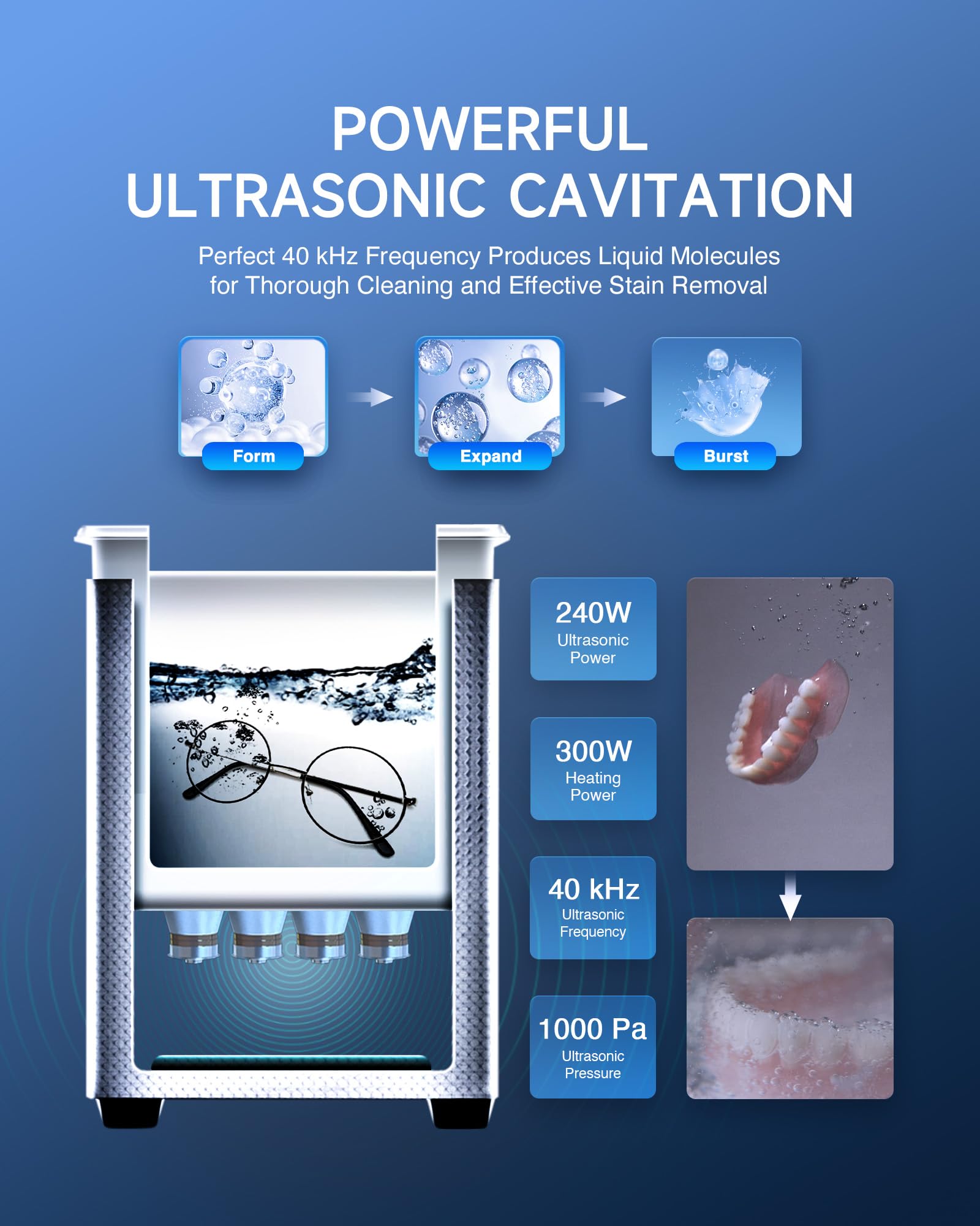 CREWORKS 6L Digital Ultrasonic Cleaner, 1.6 gal. Ultrasonic Cleaning Machine with Degas & Gentle Modes, 180W Professional Ultrasound Cleaner with 300W Heater and Timer for Glasses