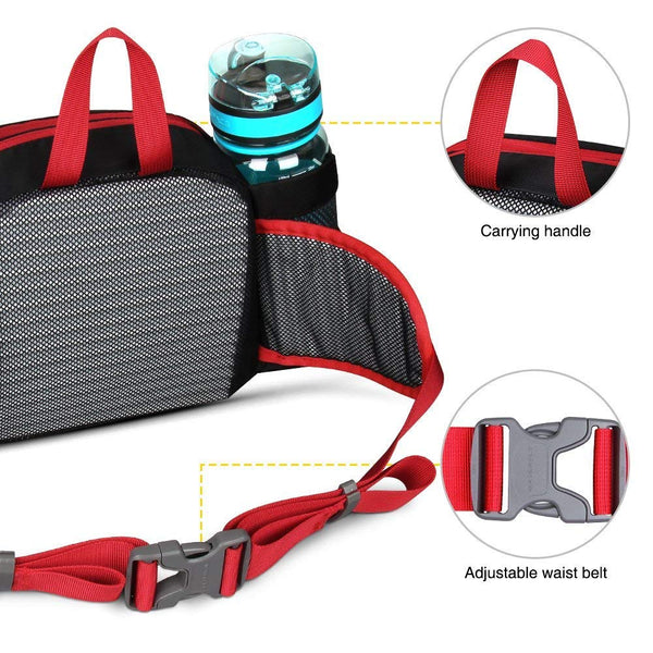 Waterfly Hiking Waist Pack Bum Bag Waist Bag with Bottle Holder Running Bag for Camping Climbing Travel Cycling and Dog Walking