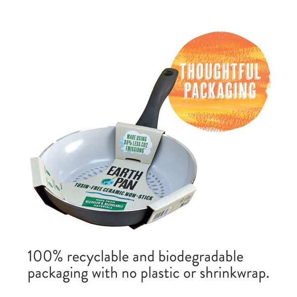 Prestige Earth Pan Ceramic Non Stick Frying Pan with Lid 28cm - Non Toxic Frying Pan, Induction Ready, Dishwasher Safe, Made in Italy, Grau