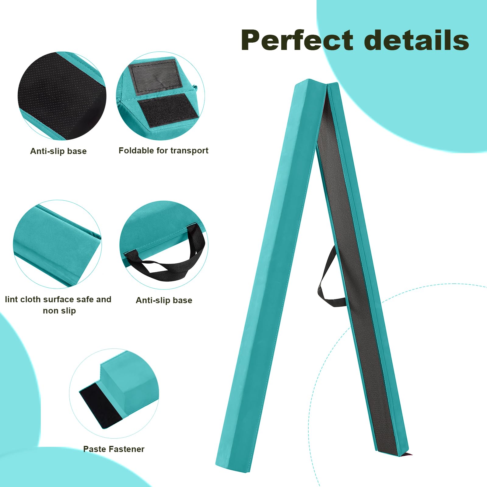 FBSPORT 300 CM Balance Beam, Gymnastics Balance Beam for Kids, Floor Balance Beam, Folding Gymnastics Beam for Training, Green