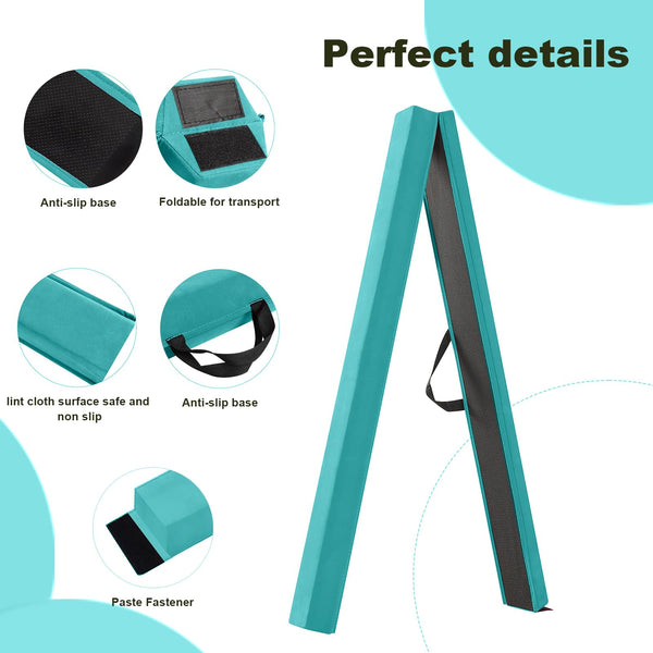 FBSPORT 300 CM Balance Beam, Gymnastics Balance Beam for Kids, Floor Balance Beam, Folding Gymnastics Beam for Training, Green