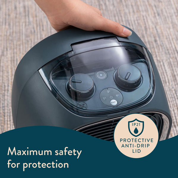 Dreamland Silent Power Pure Portable Fan Heater - Low Energy for Home Use, Quick Heat Up with 4 Heating Modes, Silent Space Heater, Energy Efficient Ionizer and Air-Purifying Heating Technology