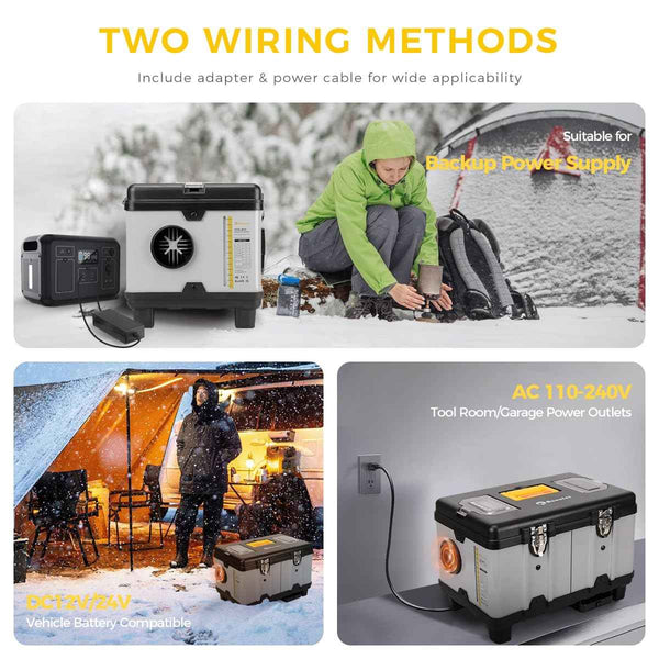 8KW TB10 Toolbox Diesel Air Heater, AC 240V DC12V 24V Night Parking Heater, w/ 5500m Adaptive Plateau, Auto Start - Stop, Ventilation Mode, LCD Panel & APP control, for Campervan Car Trucks RV Trailer