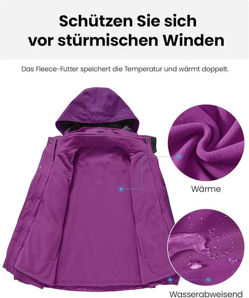 Women's Winter Ski Coat Jacket 3-in-1  Waterproof, Windproof, Warm, Purple Size S