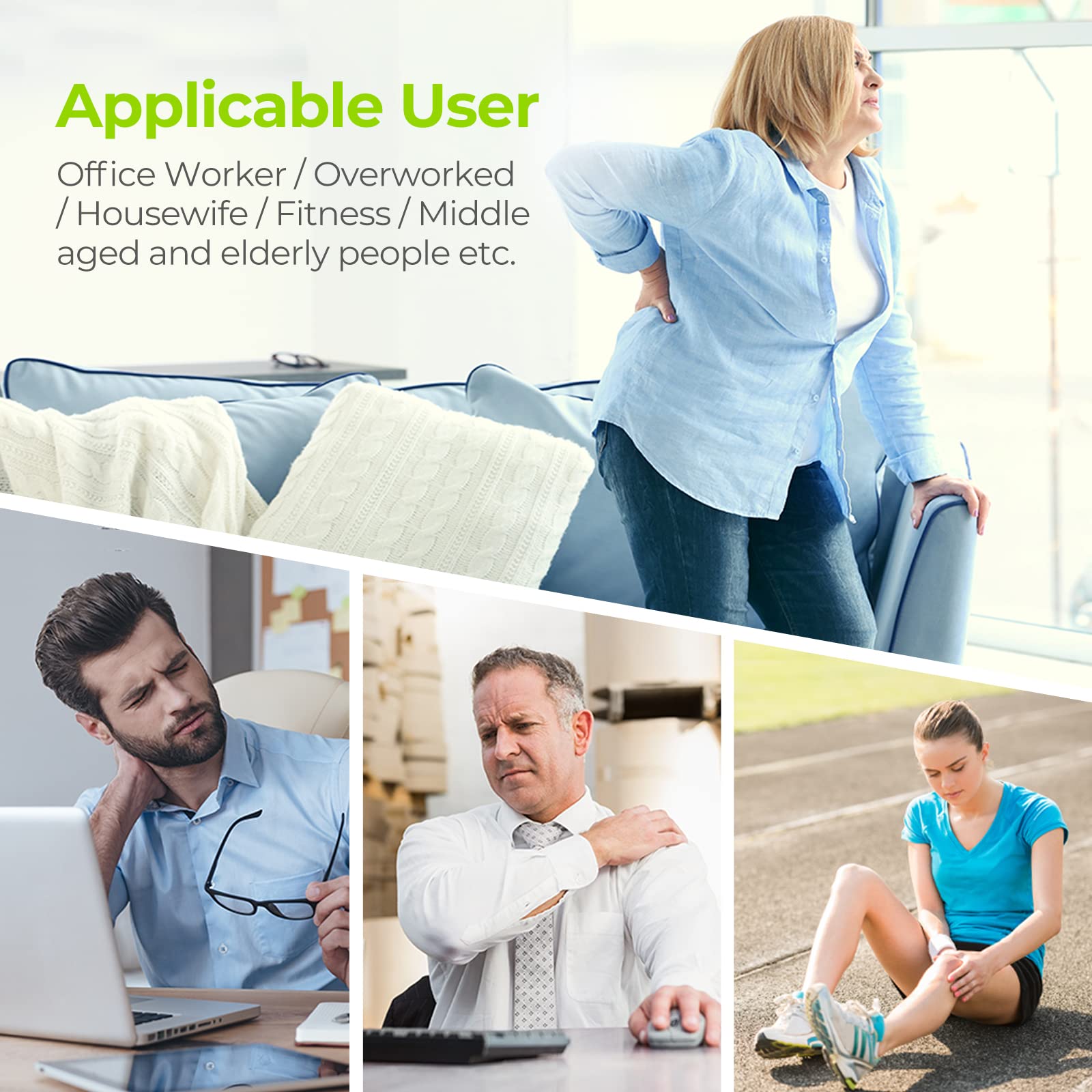 AUVON Dual Channel TENS Machine for Pain Relief, TENS Unit Muscle Stimulator with 20 Modes, 2" and 2"x4" TENS Pads Replacement