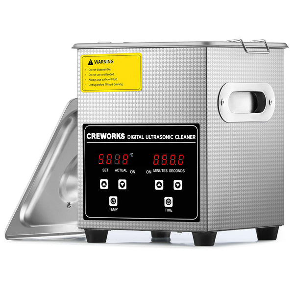 CREWORKS 6L Digital Ultrasonic Cleaner, 1.6 gal. Ultrasonic Cleaning Machine with Degas & Gentle Modes, 180W Professional Ultrasound Cleaner with 300W Heater and Timer for Glasses
